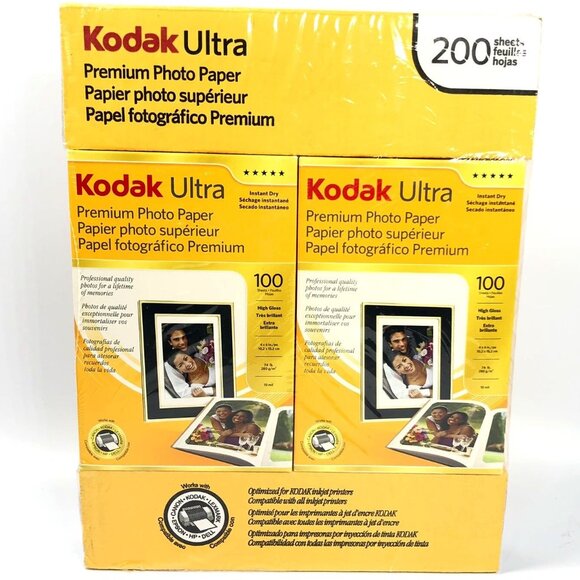 Kodak Ultra 4" x 6" Premium Photo Paper High Gloss 74 lb 10 mil 200 sheets - Picture 1 of 4